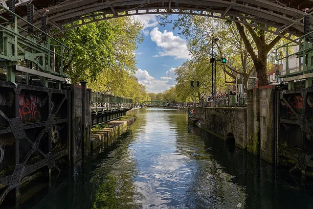 Canal Saint-Martin at the Grange-aux-Belles bridge, Paris