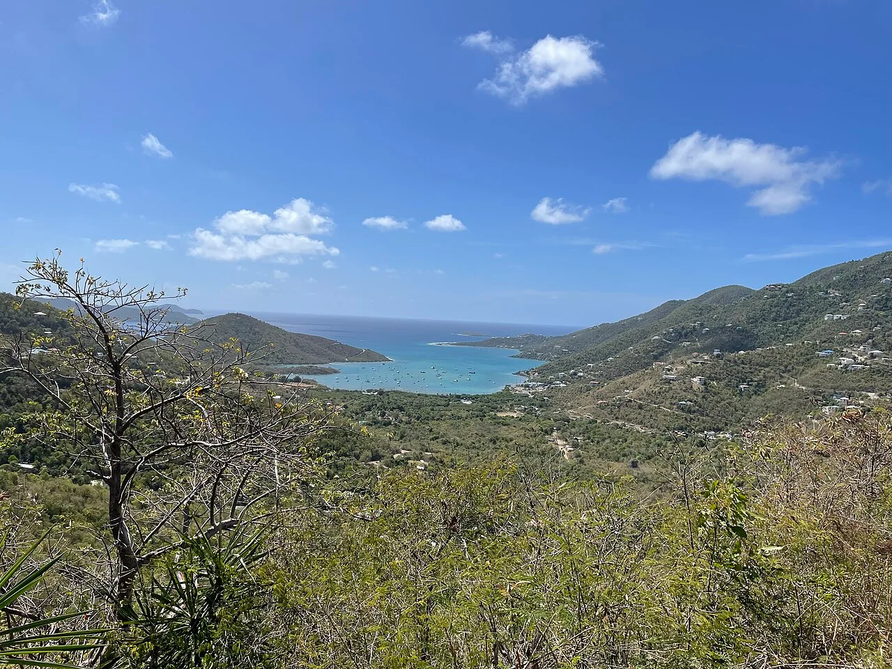 Coral Bay seen across the hills of St. John