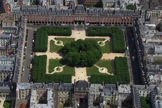Place des Vosges in Paris, seen from above