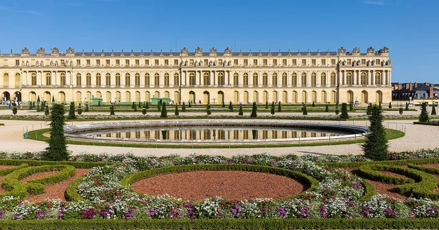 Palace of Versailles and the Parterre du Midi garden