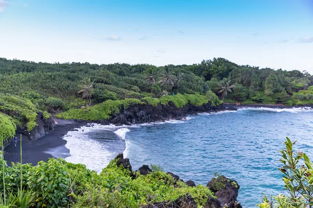 Black-sand coastline at Waiʻānapanapa State Park, Maui
